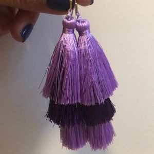 Purple drop earrings